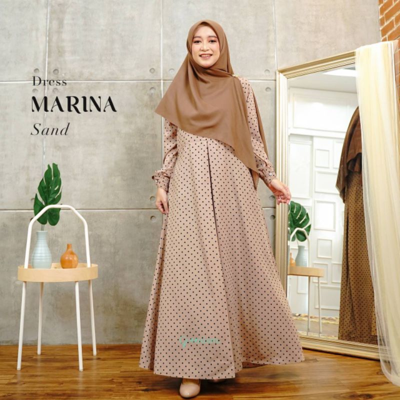 MARINA DRESS BY GREENISM | GAMIS MOTIF POLKADOT KECIL