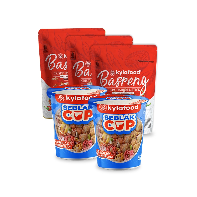 

Kylafood paket 2 seblak cup + 3 basreng pedas 80gr