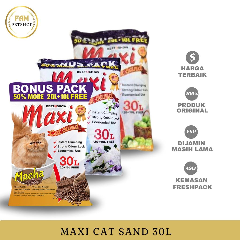 GOSEN/GOJEK Pasir Maxi Cat Sand 30Lt - Pasir Kucing / Cat Sand