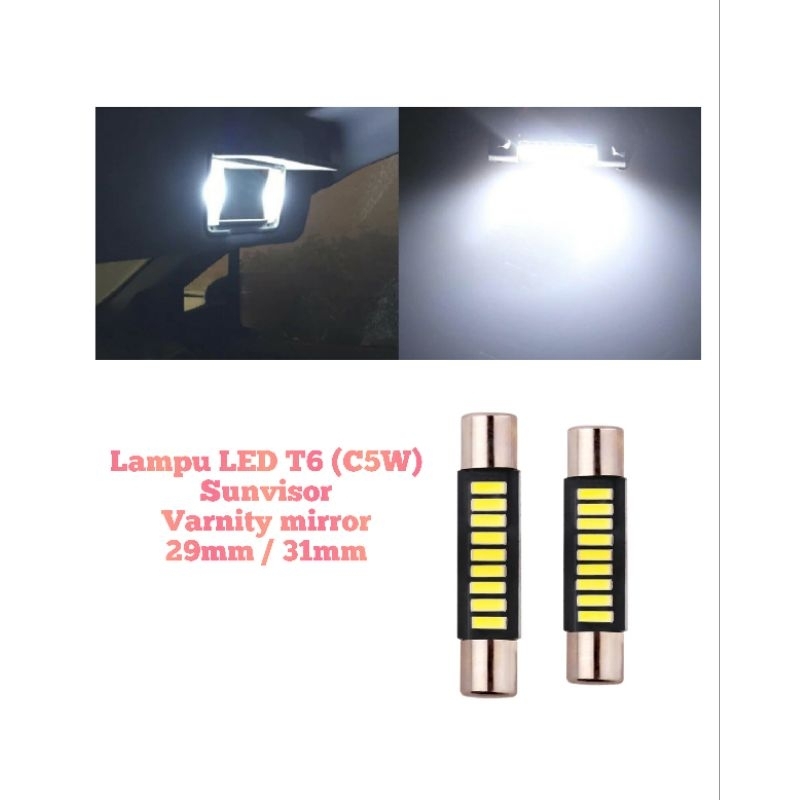 Lampu Sunvisor Led T6 3014 kabin TV mobil