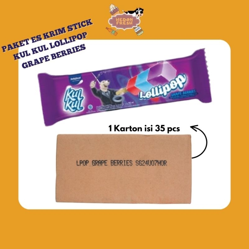 

Paket Es Krim Stick Indofood Lollipop Grape Berries