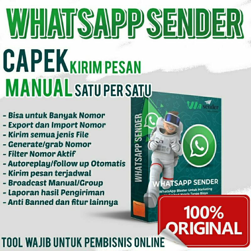 WHATSAPP SENDER / BLAST ORIGINAL TERUPDATE ANTI BLOKIR ANTI BANNED