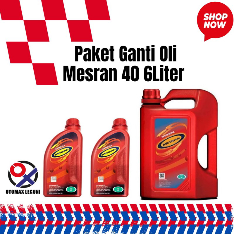 Paket Mesran Ganti Oli mobil Mesran 40 6 Liter