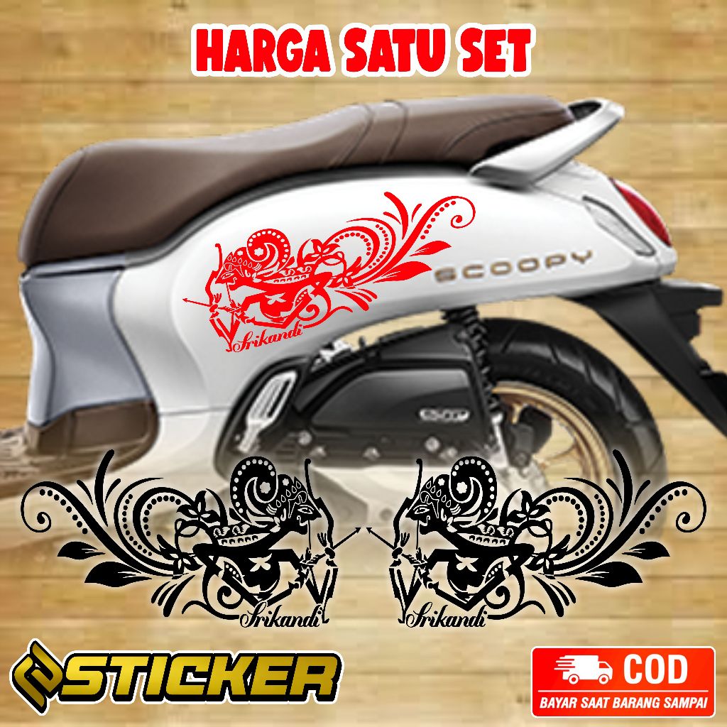 STICKER CUTTING SRIKANDI STIKER WAYANG ARJUNA STIKER SRIKANDI STIKER HONDA SCOOPY