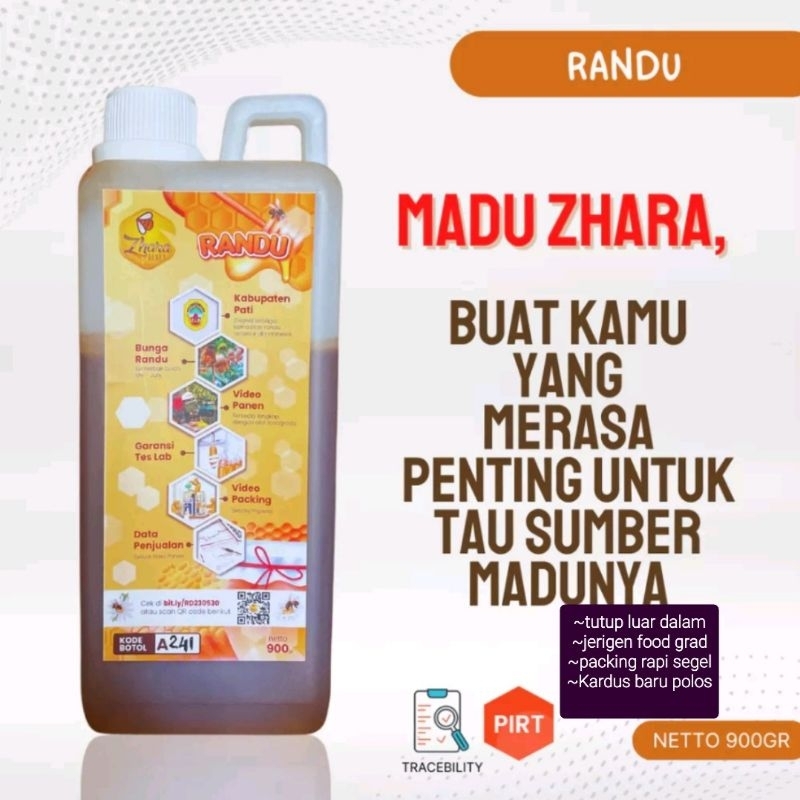 

Madu Randu 990gr Zhara Honey - Madu Asli Murni 100% tanpa campuran dan olahan