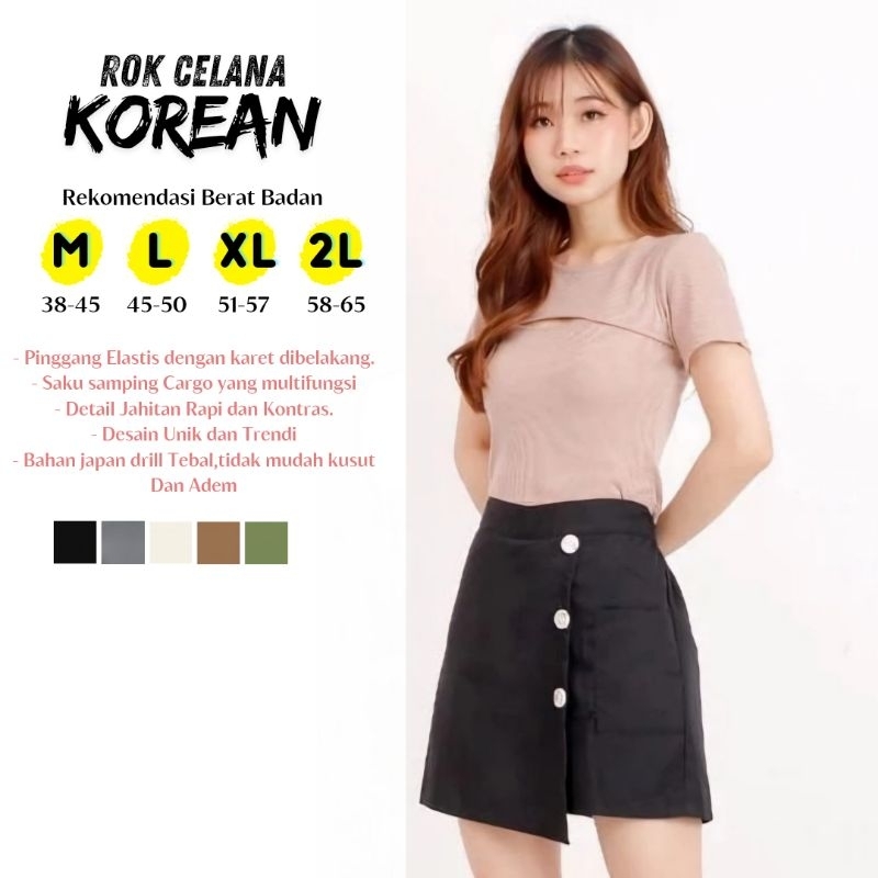 Korean Mini Skirt | Rok Celana Pendek Wanita | Hotpants Terbaru | Mini Skirt Style Korea | Rok Celan