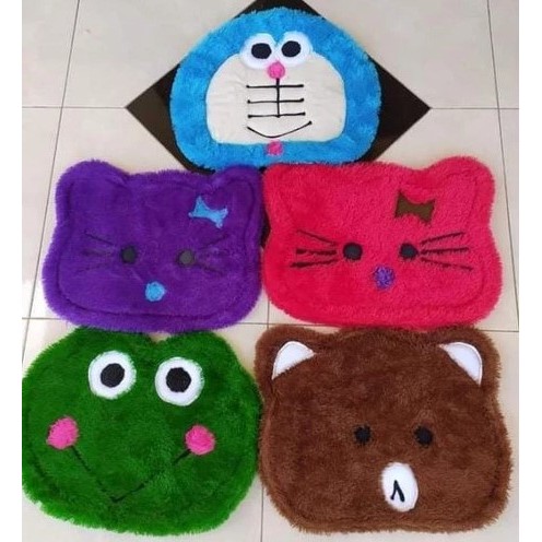 OBRAL KESET BULU RASFUR KEPALA KARAKTER MURAH | KESET LAP KAKI KARAKTER DORAEMON HELLO KITTY KEROPI