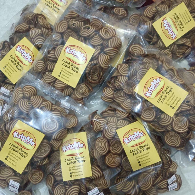 

KripMe Snack Jual Snack Kuping Gajah Coklat (200 gr), Cemilan Kuping Gajah Cocok untuk Snack Rapat, Meeting dan Oleh-Oleh