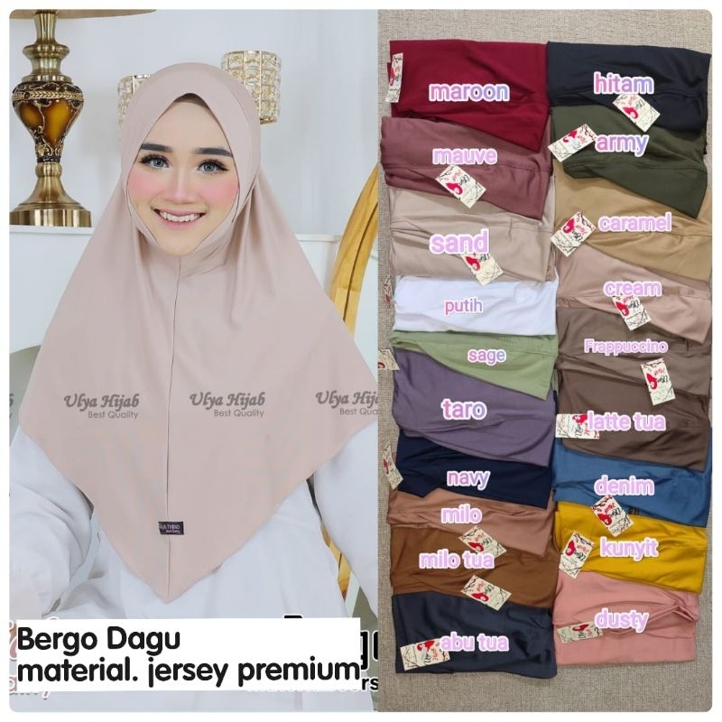 Bergo Dagu Hijab Instan Ulya Hijab Bahan Jersey Premium
