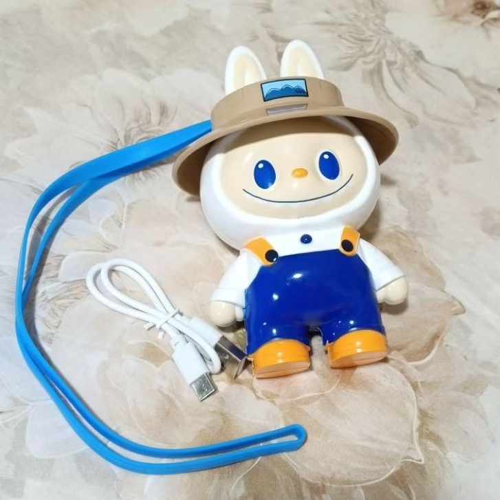 Kipas Elektrik Kalung Labubu / Electric Portable Mini Fan