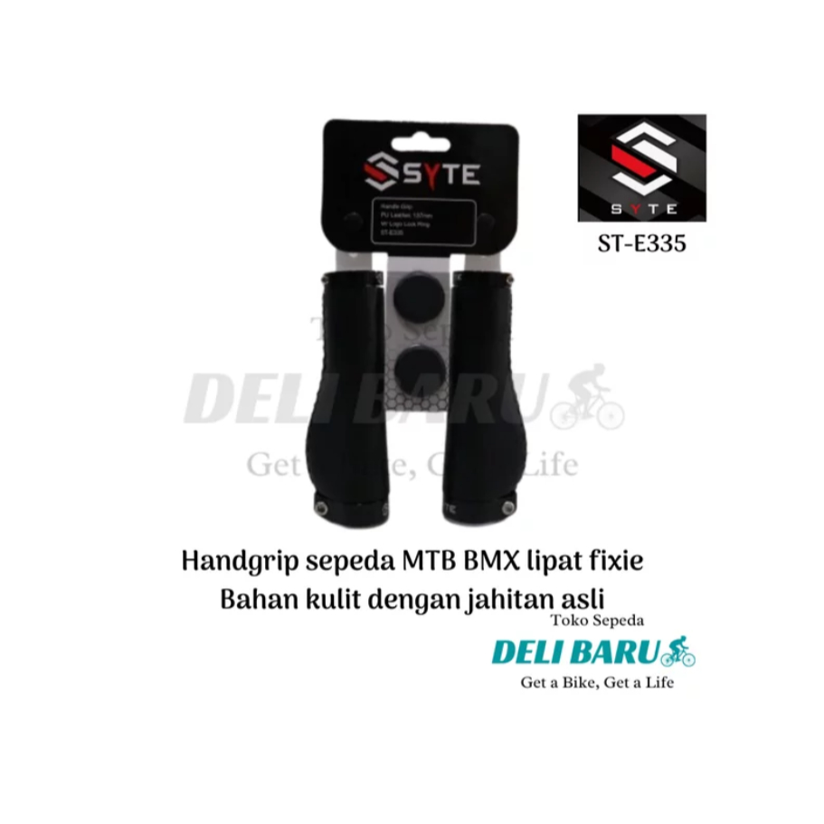 SYTE Hand grip bahan kulit dan jahitan asli hanpad type E335 hamfat model golock 2 lock sarung stang