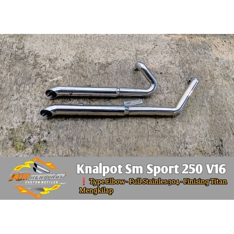 Knalpot Sm Sport 250 V16 / Knalpot Sm Sport Type Elbow Titanium