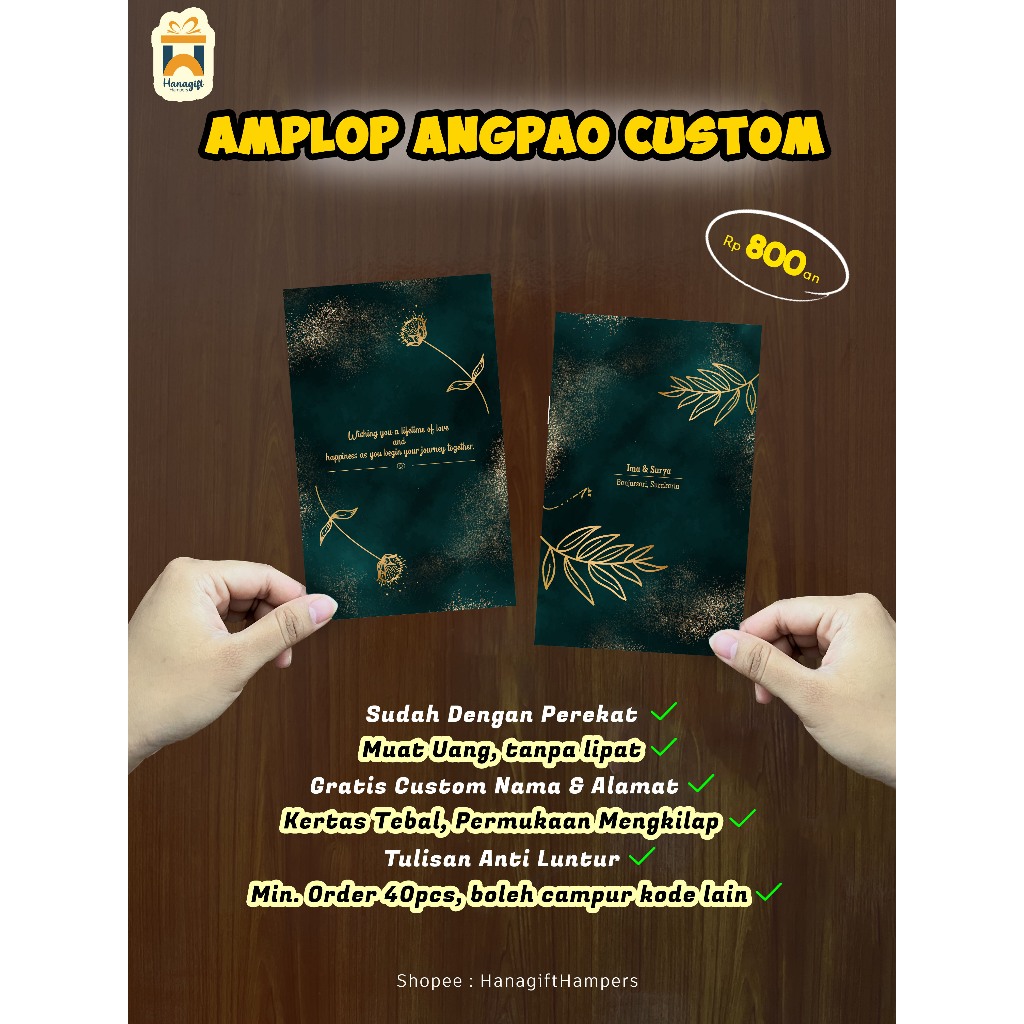 

Amplop Angpao Custom Serbaguna Kondangan, Imlek, Natal, Idul Fitri Muat Uang Tanpa Lipat + Perekat