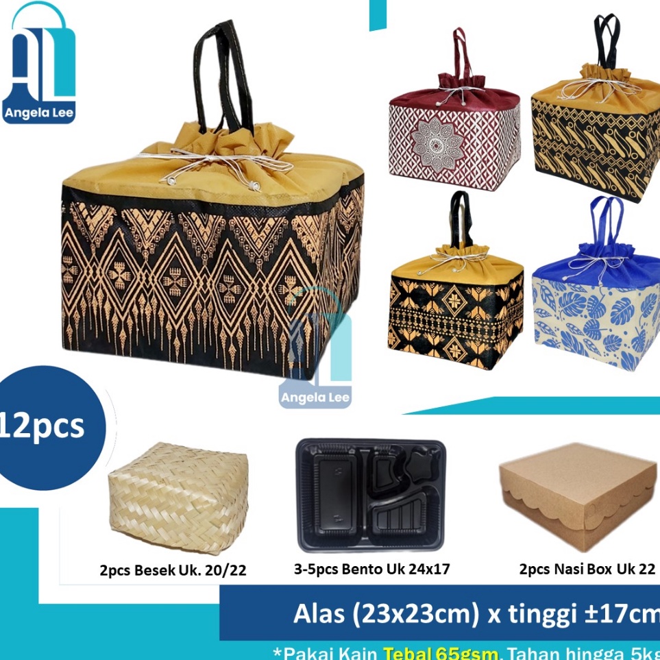 

Dapatkan Buruan 12pcs Tas Kain Serut Motif Batik utk 2dus 22x22 Goodie Bag Hajatan syukuran spunbond besek