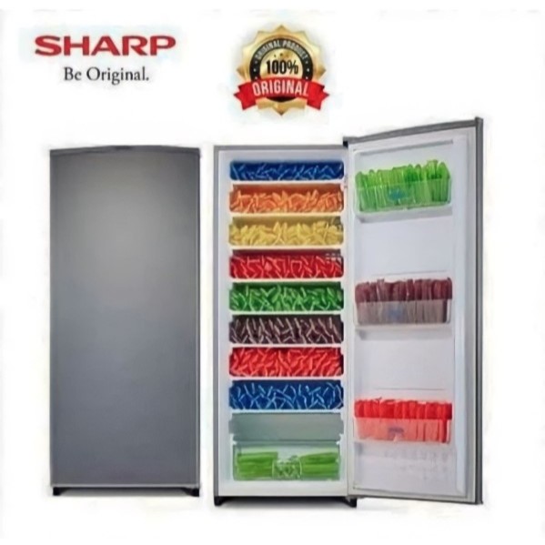 SHARP Freezer Es Batu 8 Rak FJ-M198AHS 185 Liter FJM 198AHS Frizer