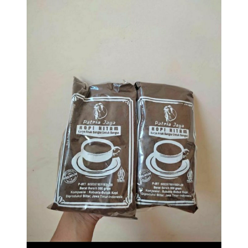

Kopi hitam Patria Jaya asli Blitar ukuran 500gram
