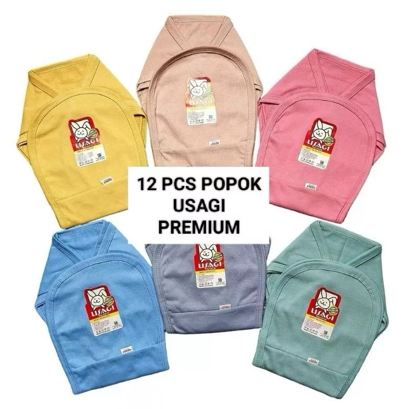 [6 PCS] USAGI PREMIUM - POPOK TALI POPOK KAIN WARNA POLOS SNI BAYI CEWEK BAYI COWOK UNISEX