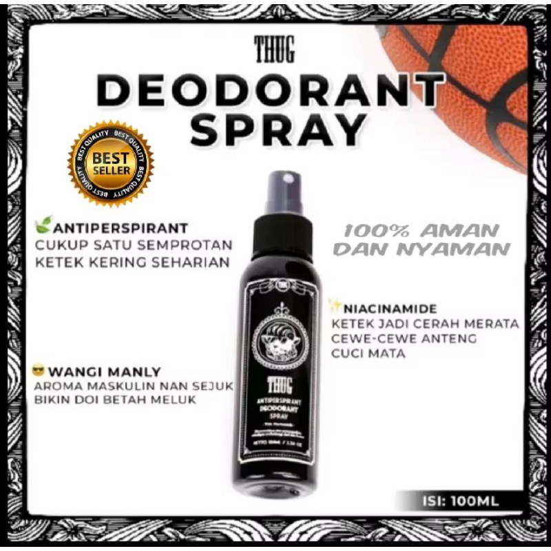THUG DEODORANT SPRAY 100 MIL NEW PENGHILANG BAU KERINGAT