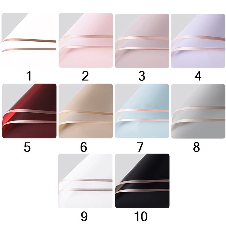 

Paling Ekonomis 2 LEMBAR Kertas Floral Flower Wrap 5858cm Pembungkus Bunga Gold Line Cellophane Jelly Film Ecer Florist Supplier