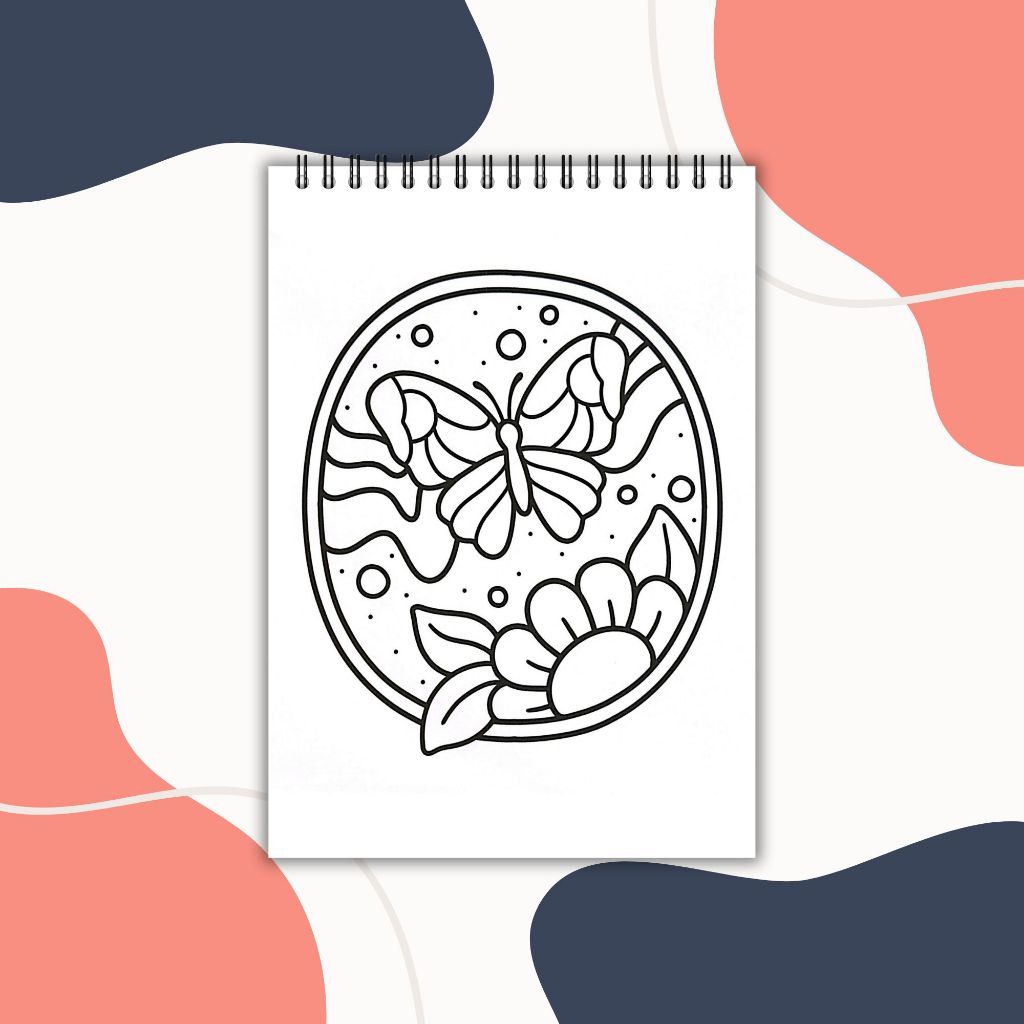 

HJK Simple Art Coloring Book for adult and kids Buku mewarnai seri Bold And Easy