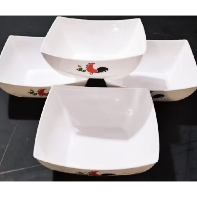 mangkok plastik gambar ayam jago- kotak