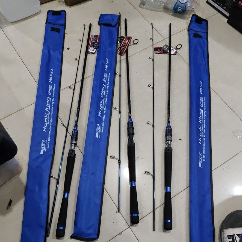 joran pancing elito hook king 180 solid carbon full ring fuji