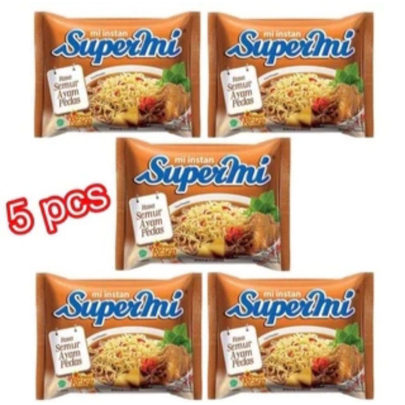 

SUPERMI SEMUR AYAM PEDAS (PER 5 BUNGKUS)