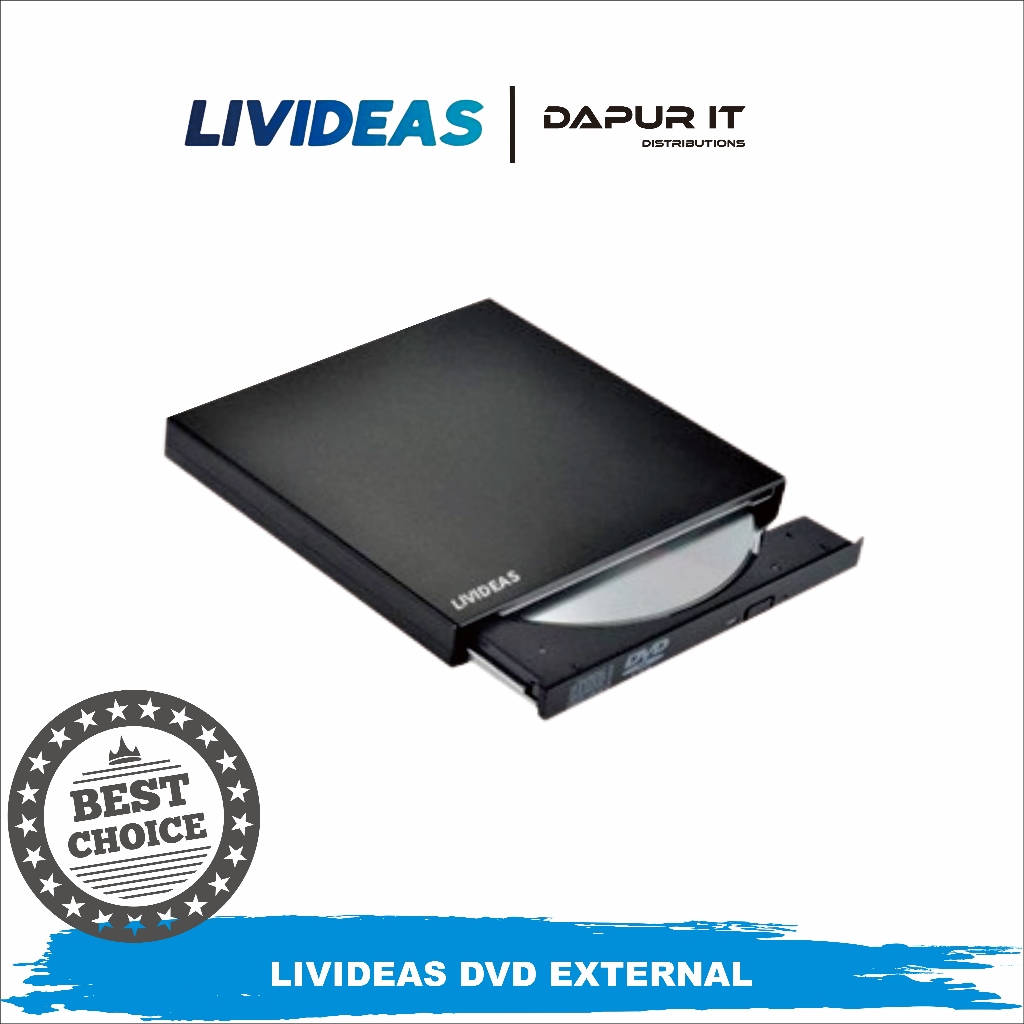 Livideas CD ROM Drive External DVD Drive Slim Portable Optical Drive -