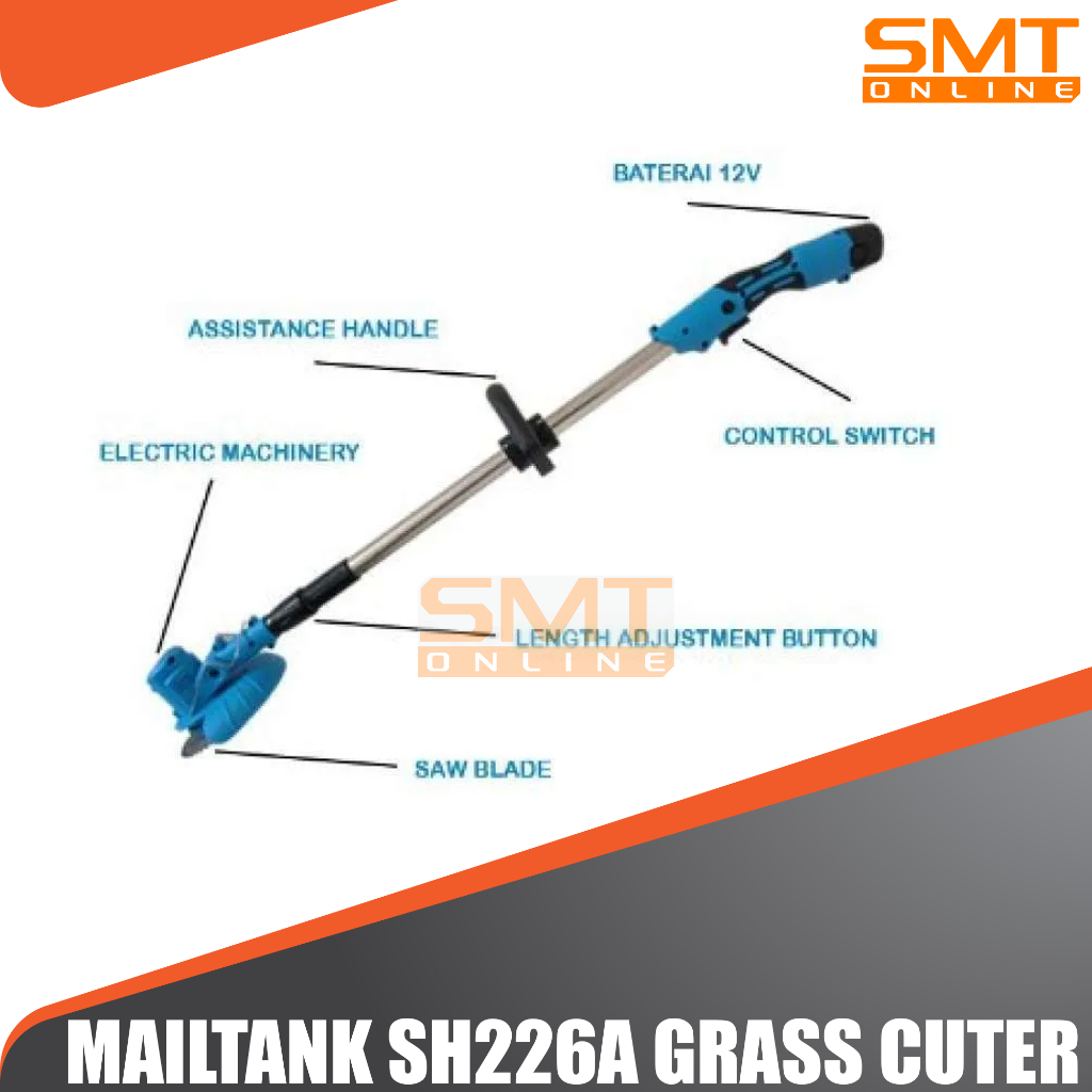 Mailtank SH226A Mesin Potong Rumput Baterai 12volt Cordless Grass Trimmer Berkualitas Dengan 2batera