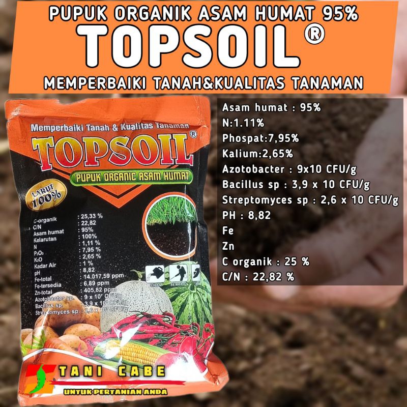 PUPUK TOPSOIL-ASAM HUMAT +BAKTERI BAIK-500GRM