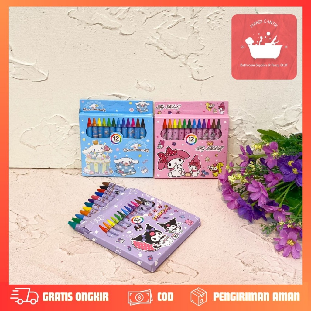 

CRAYON MINI SANRIO 1 SET ISI 12 PCS YOYO-802 KR-1527 / Alat mewarnai / Alat Melukis