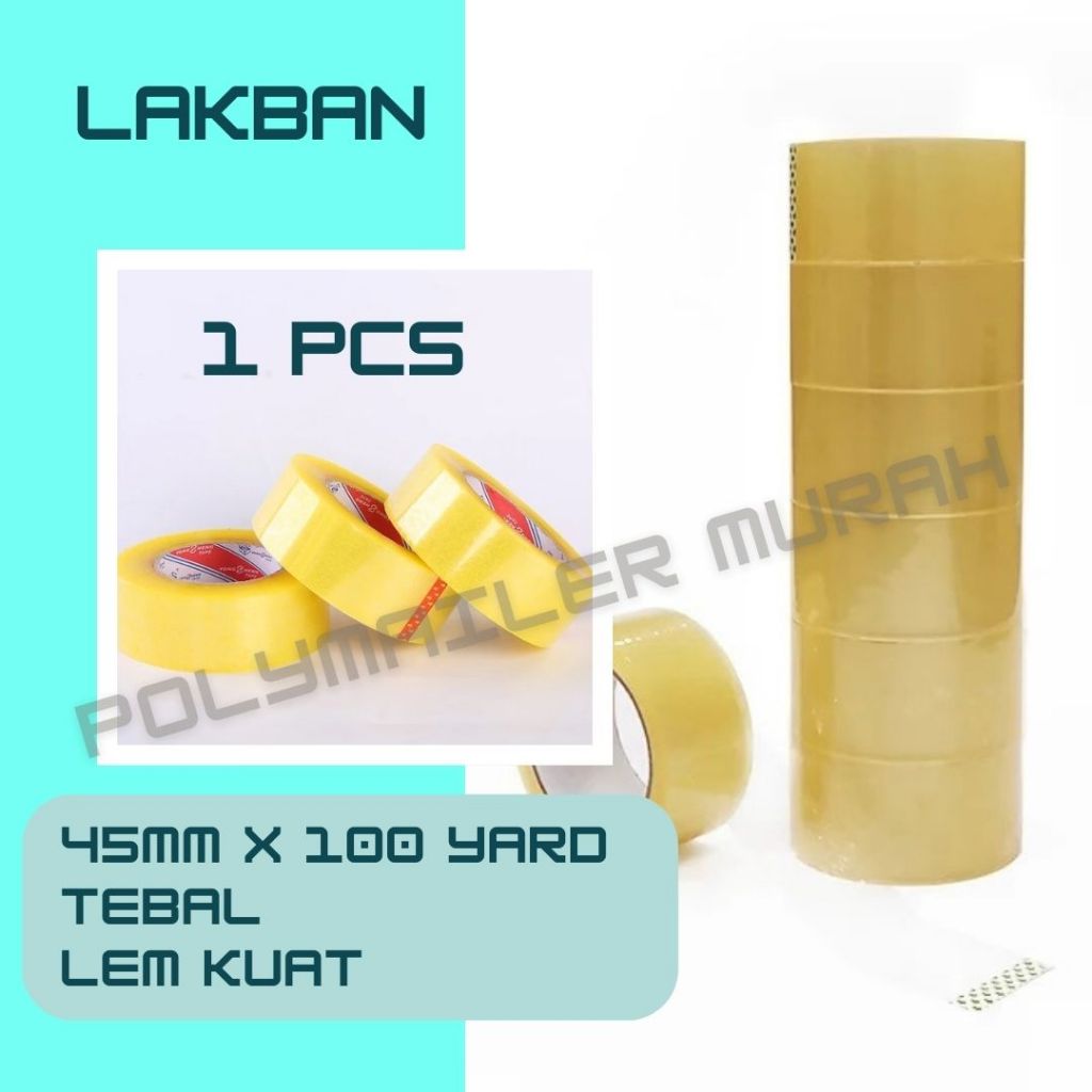 Lakban Bening / Coklat 45mm x 100 yard selotip 2 inch