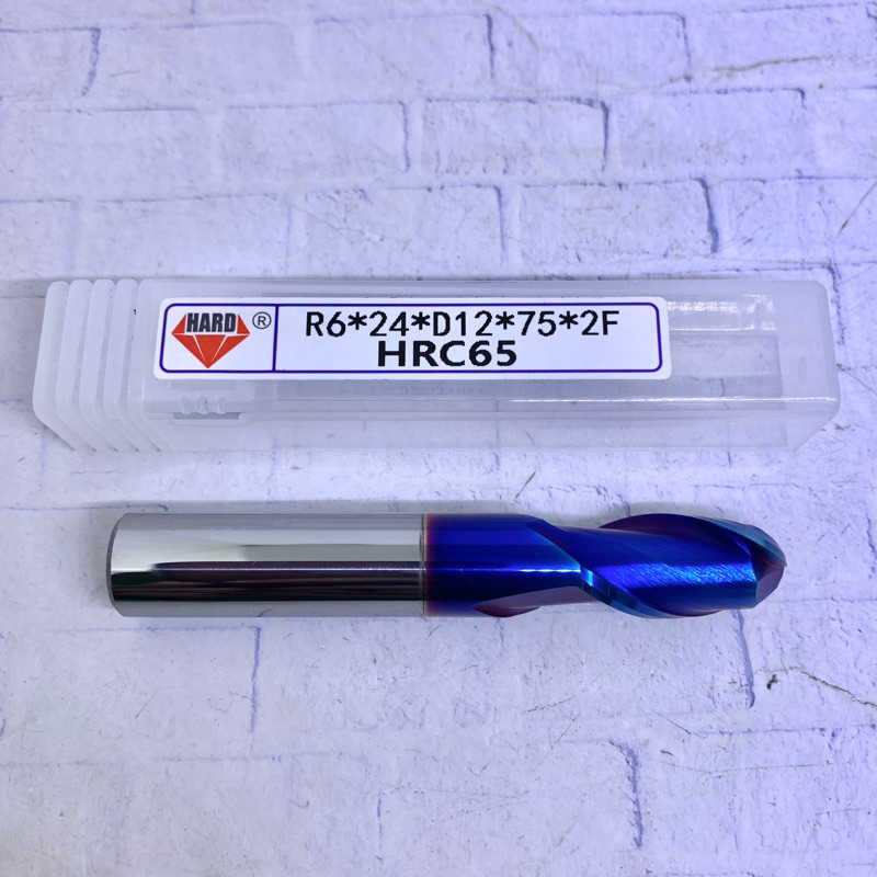 Ballnose Ballmill 12 mm atau R6 HRC 65 Carbide baru Ballmill Ballnose 12 mm HRC65