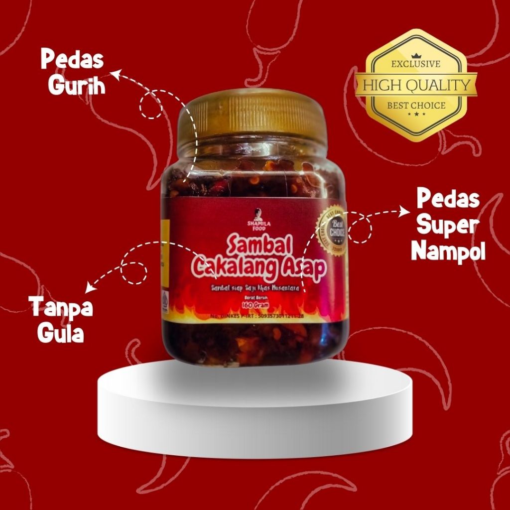 

Sambal Shamila | Sambal Cakalang Asap Botol 160 Gram | Sambal pedas Gurih | 100% tanpa Gula