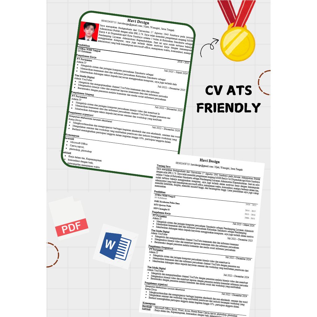 CV ATS Friendly | Jasa Pembuatan CV ATS Friendly | Jasa Desain CV ATS | surat lamaran kerja | jasa p