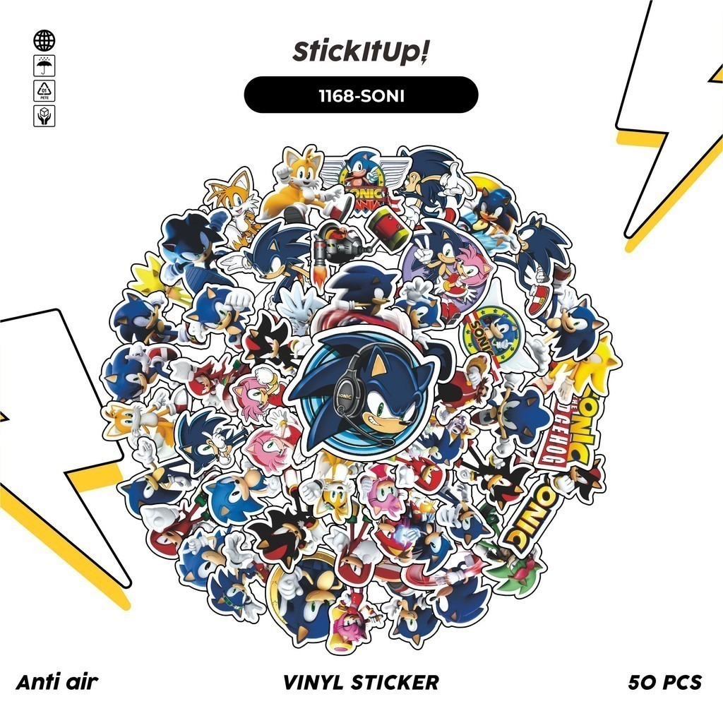 

COD✨ 100 Pcs Stiker Sonic The Hedgehog v2 Lucu Anti Air Untuk Dekorasi Notebook Sepeda Skateboard Handphone DIY