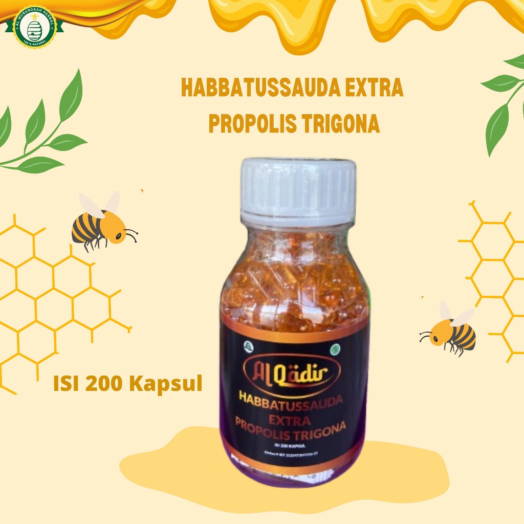 AL MUBAROKAH - Habbatussauda Extra Propolis Trigona Al Mubarokah Isi 200 Kapsul