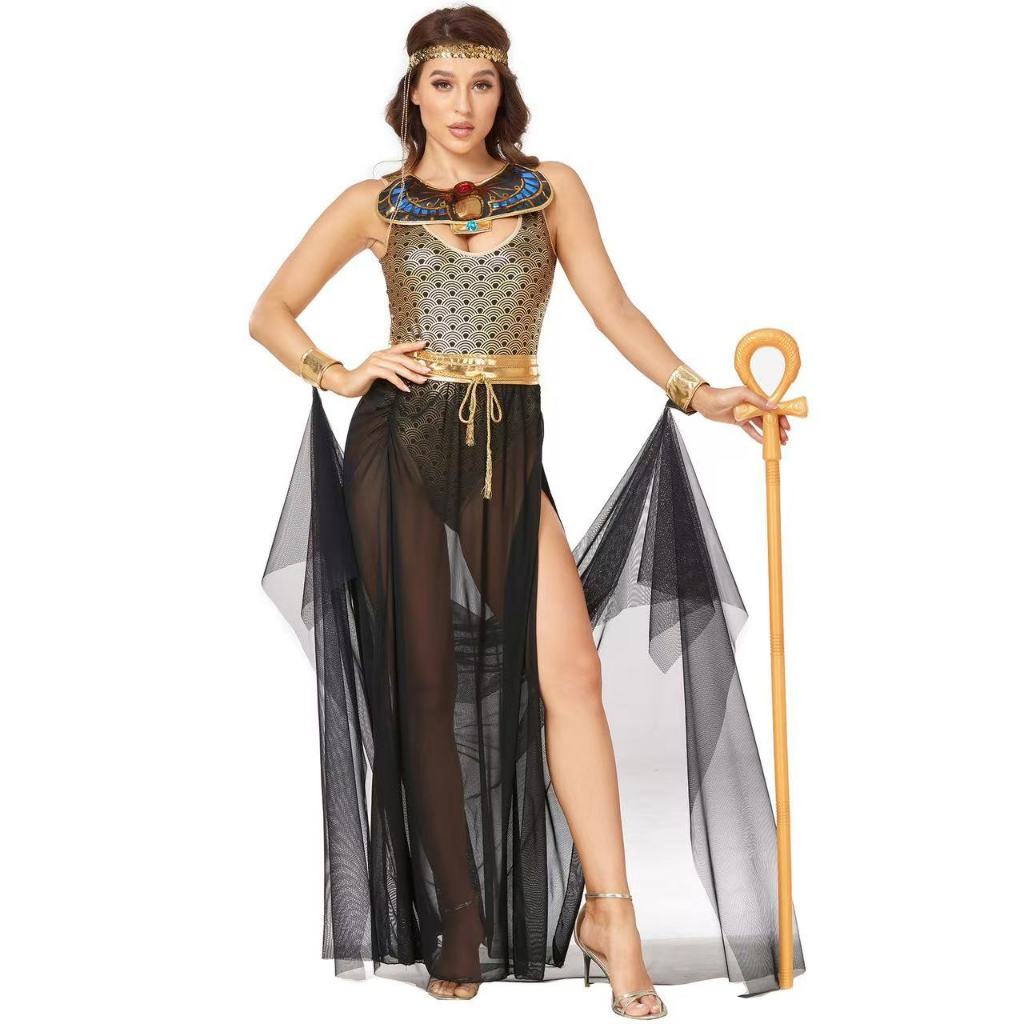 M-XL Ancient Greek Egyptian Greek Goddess Halloween Medieval Court COS Stage Costume Western Region 