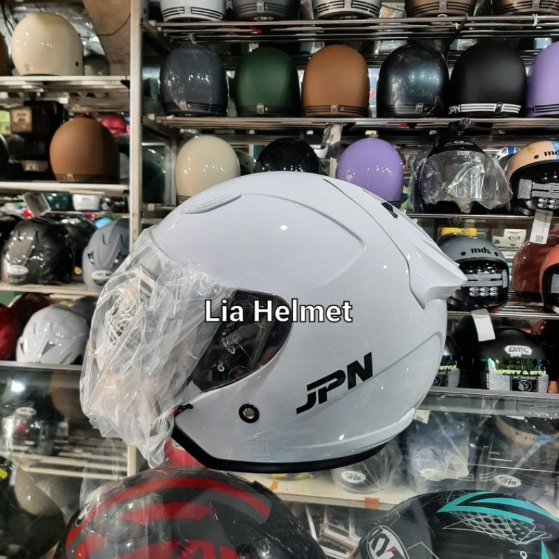 HELM HALF FACE JPN GALAXY POLOS WHITE / HELM JPN GALAXY PUTIH