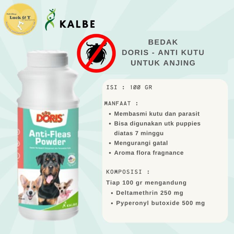 Bedak Anjing Anti Kutu Doris