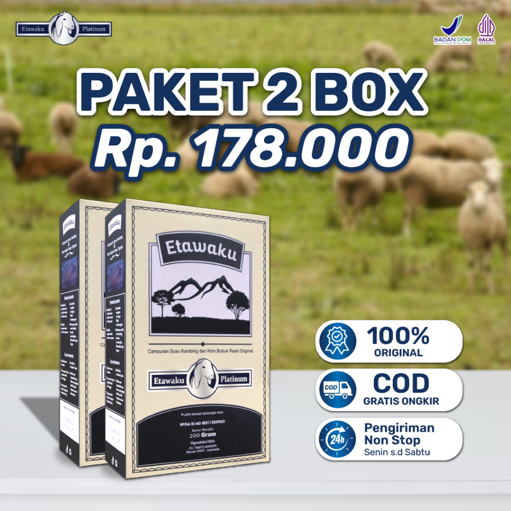 

Susu Etawaku Paket 2 Box Untuk Permasalahn Pernafasan