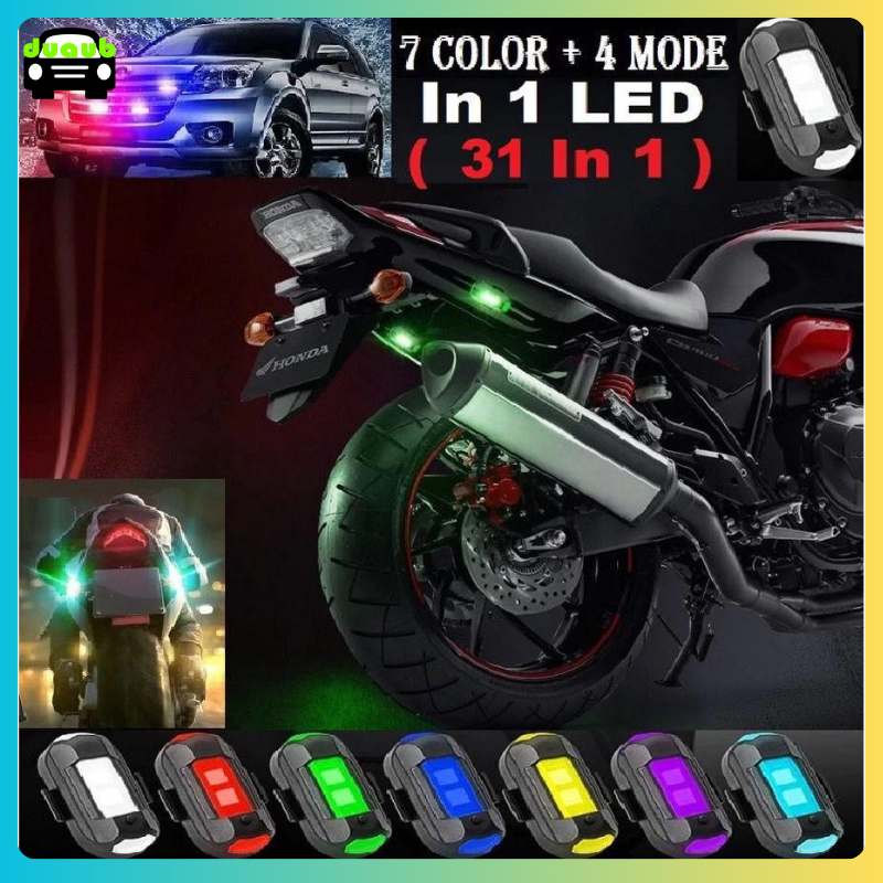 Lampu Strobo LED 7 Warna RGB Strobo  Universal Tahan Anti Tabrakan Untuk Motor Pesawat