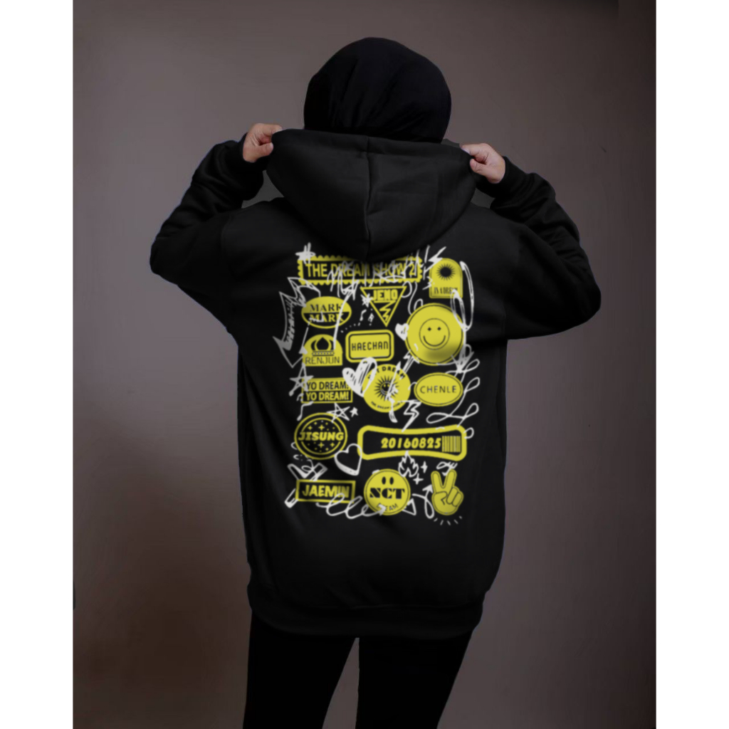 Jaket sweater hoodie oversize korean style nct dream Chenle Haechan Jaemin Jeno Jisung Renjun bahan 
