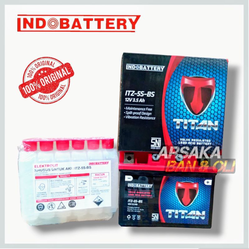 AKI ITZ5S INDOBATTERY TITAN AKI KERING aki motor beat kharisma