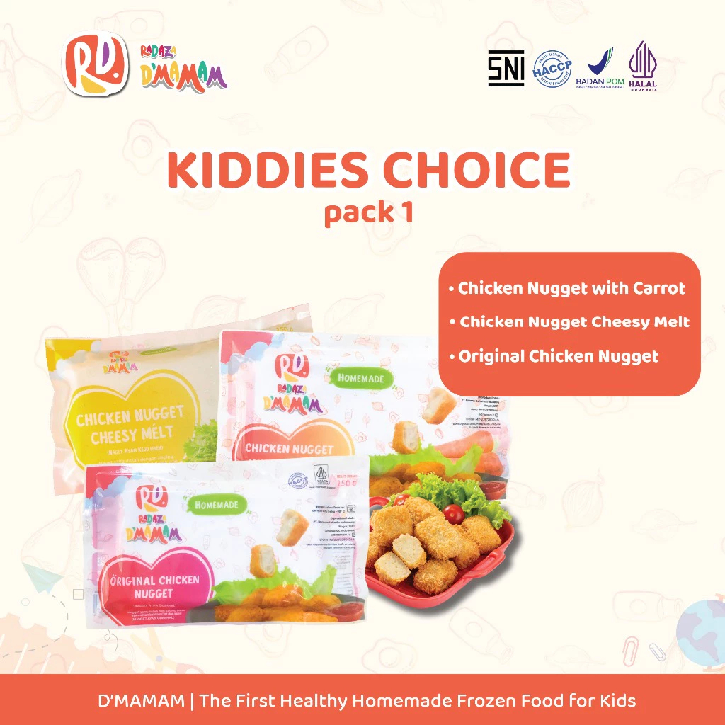 

Kiddies Choice Bundling Nugget 3pack Homemade Anak MPASI Non MSG Pengawet BPOM HALAL D'MAMAM