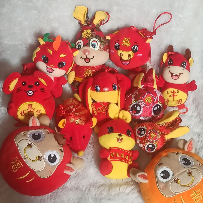 boneka gantungan shio CNY plush doll chinese new year hewan karakter