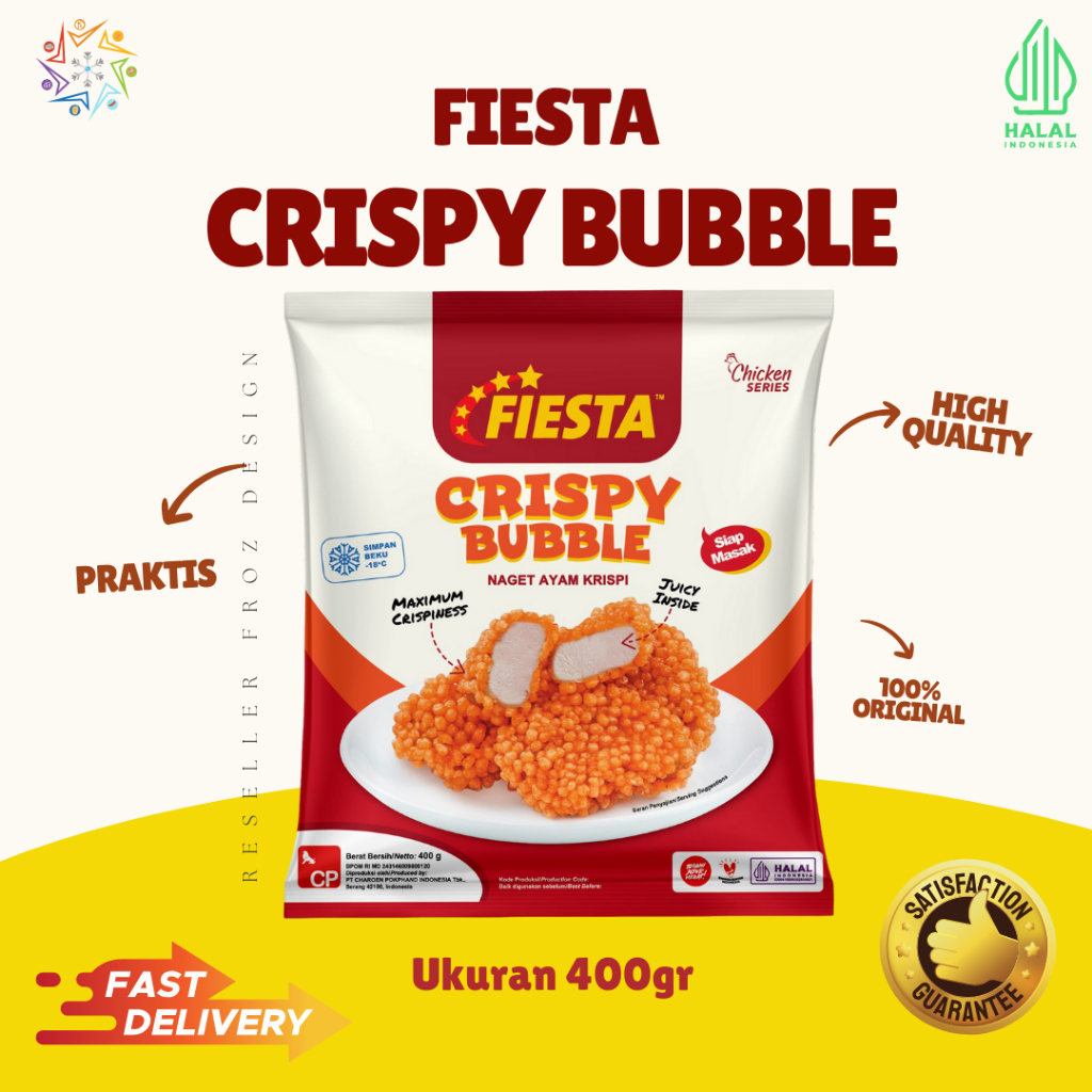 

FIESTA NUGGET CRISPY BUBBLE | NAGET KRISPI FIESTA 400GR | OLAHAN AYAM | FIESTA | PIYESTA | PIESTA