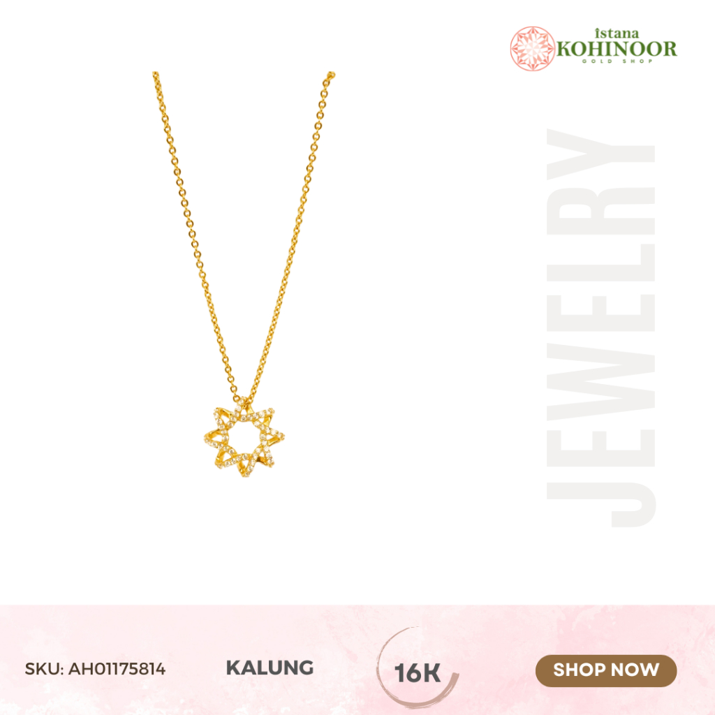 KOHINOOR NECKLACE GOLD KALUNG EMAS VARIASI 16K
