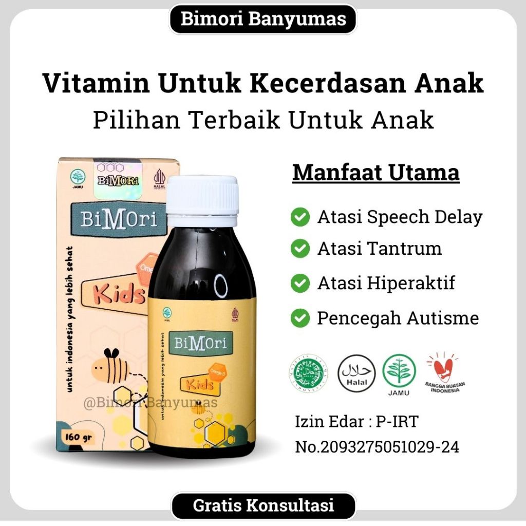 Bimori Kids Vitamin Untuk Kecerdasan Otak Anak Nutrisi Otak Untuk Anak Adhd Atasi Terlambat Bicara