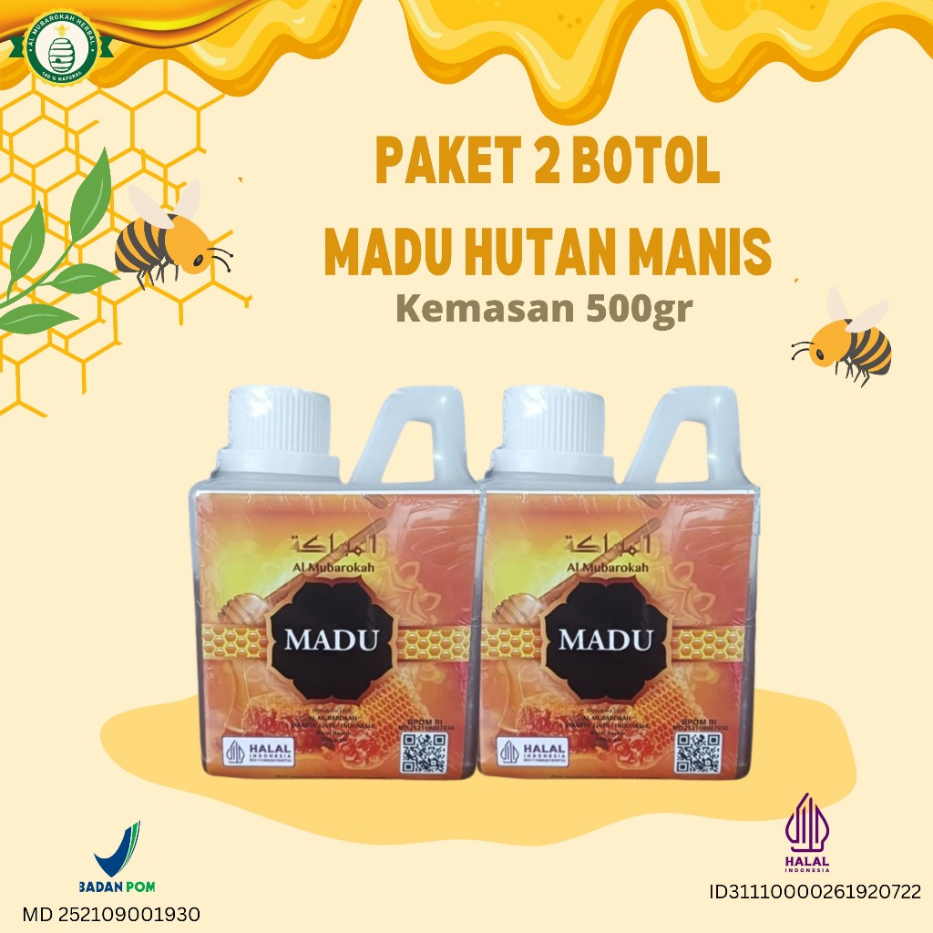 

AL MUBAROKAH - Paket Isi 2 Madu Hutan Al Mubarokah Kemasan 500 gr